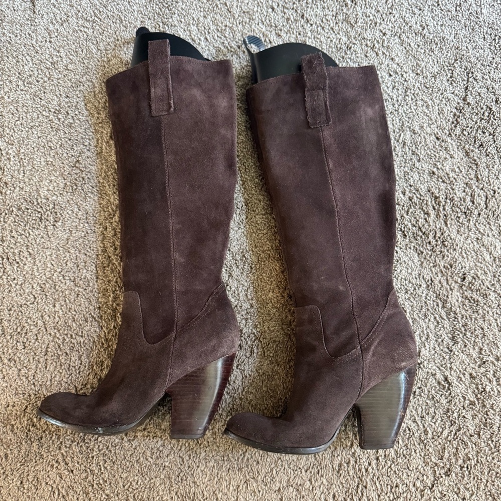Carlos HotRod Brown Suede Knee-High Boots
